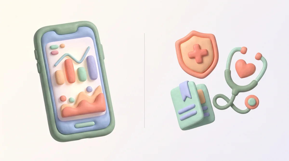Comparison graphic showing a smartphone prediabetes tracker app next to icons representing employer health benefits.