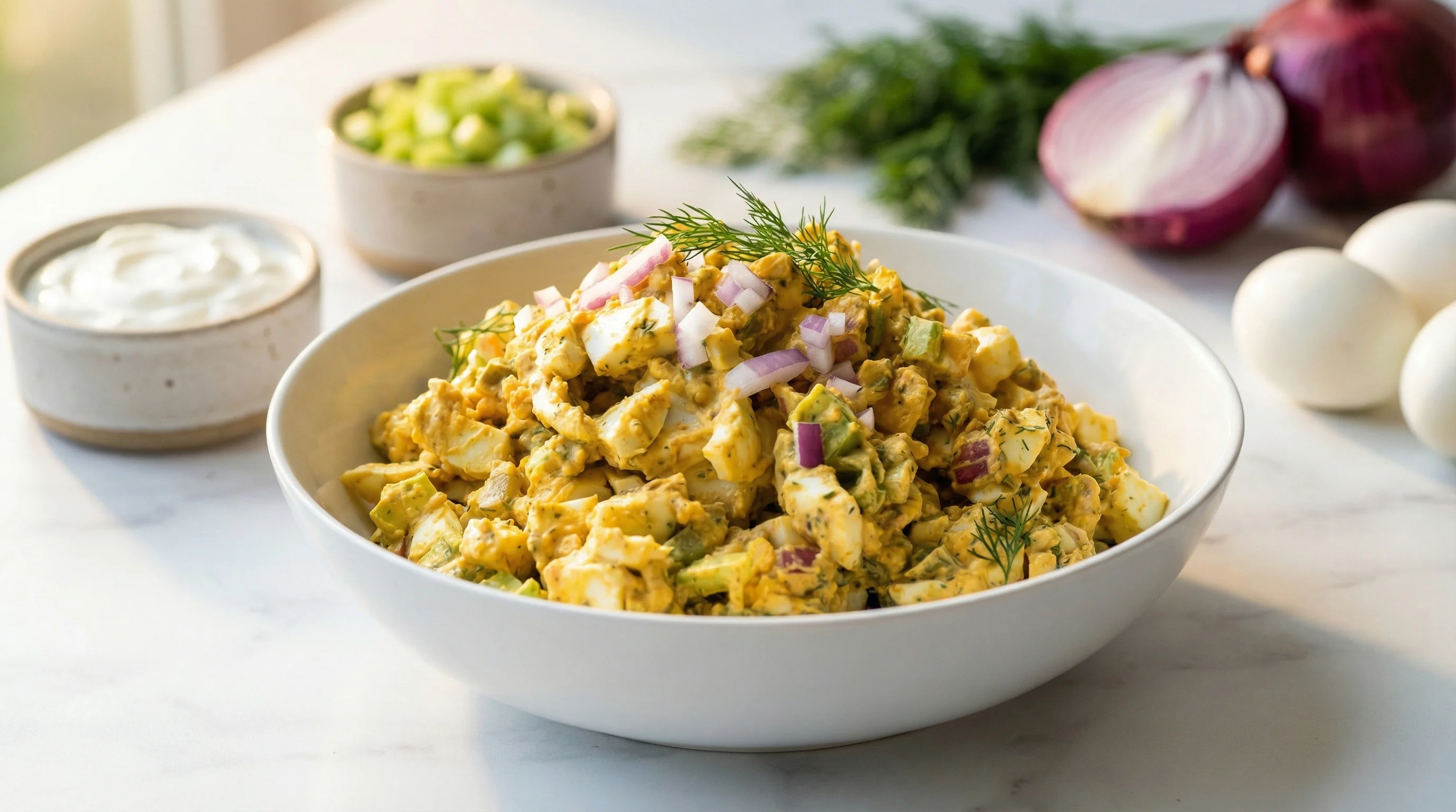 Blood Sugar-Friendly Egg Salad with Creamy Yogurt Dressing - Low Glycemic Recipe