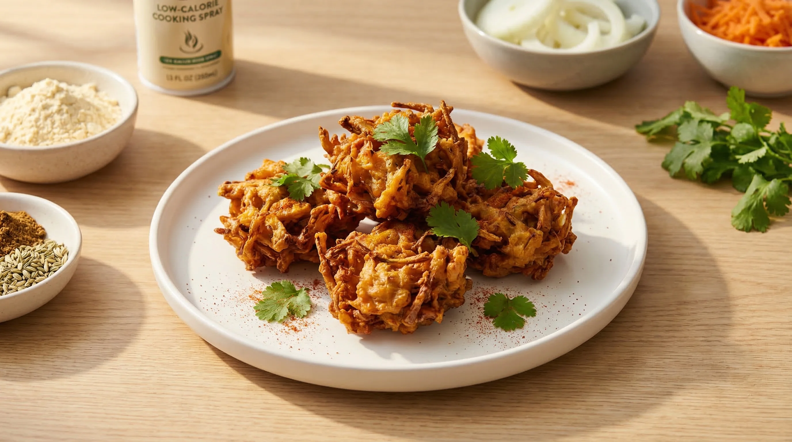 Air Fryer Onion Bhaji - Low Glycemic Recipe