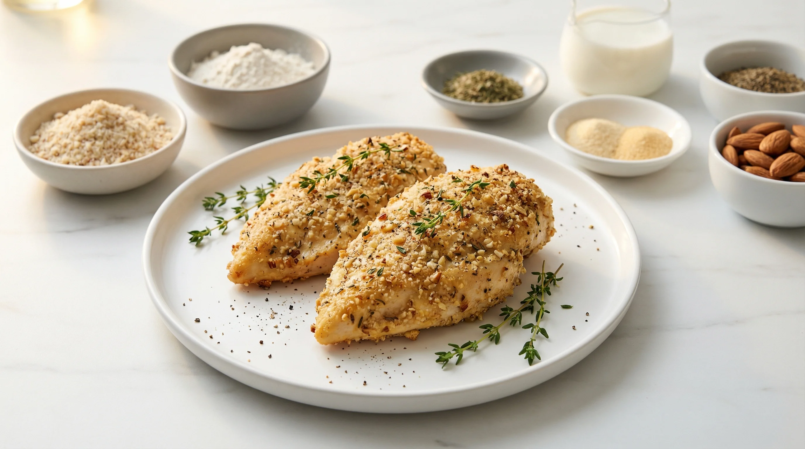 Almond-Crusted Chicken Breasts with Herb Coating - Low Glycemic Recipe