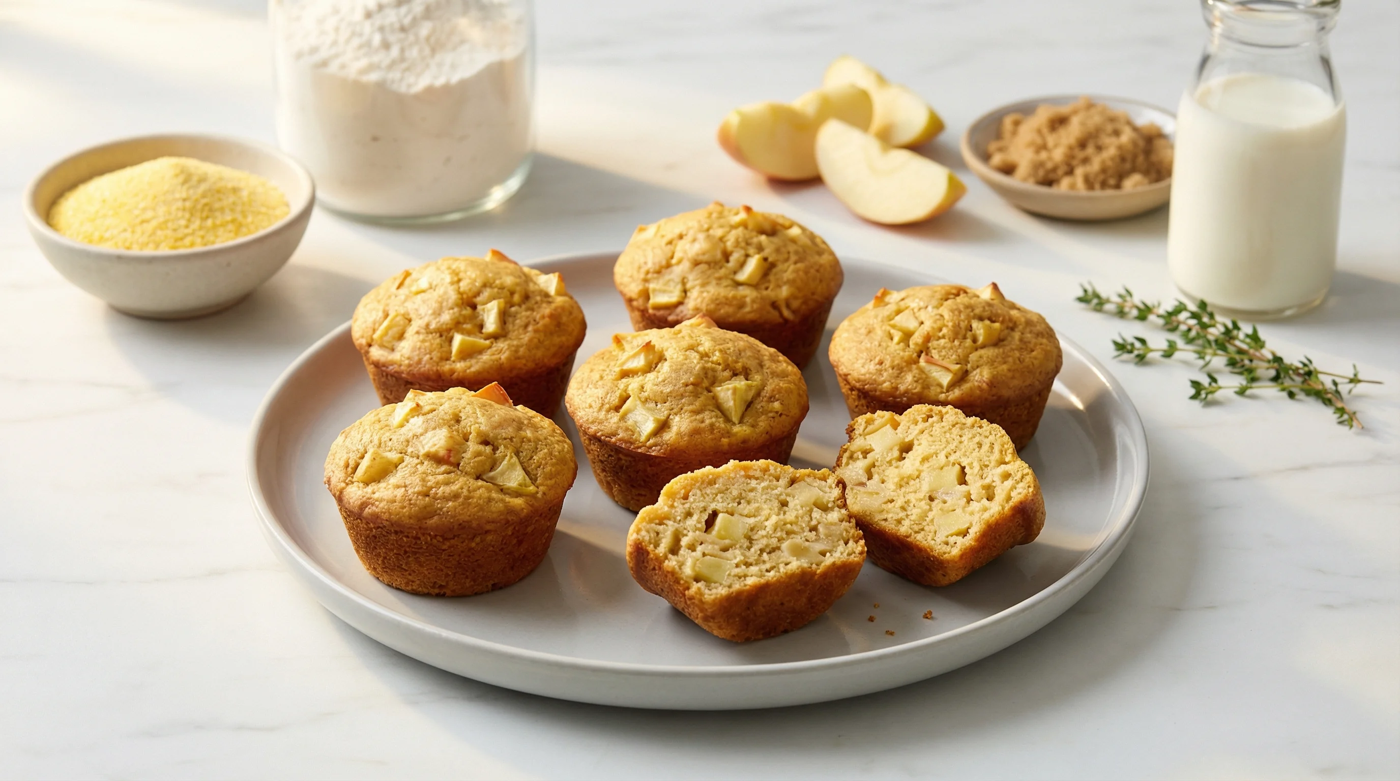 Blood Sugar-Friendly Apple Cornmeal Muffins - Low Glycemic Recipe