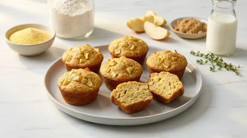 Blood Sugar-Friendly Apple Cornmeal Muffins - Low Glycemic Recipe