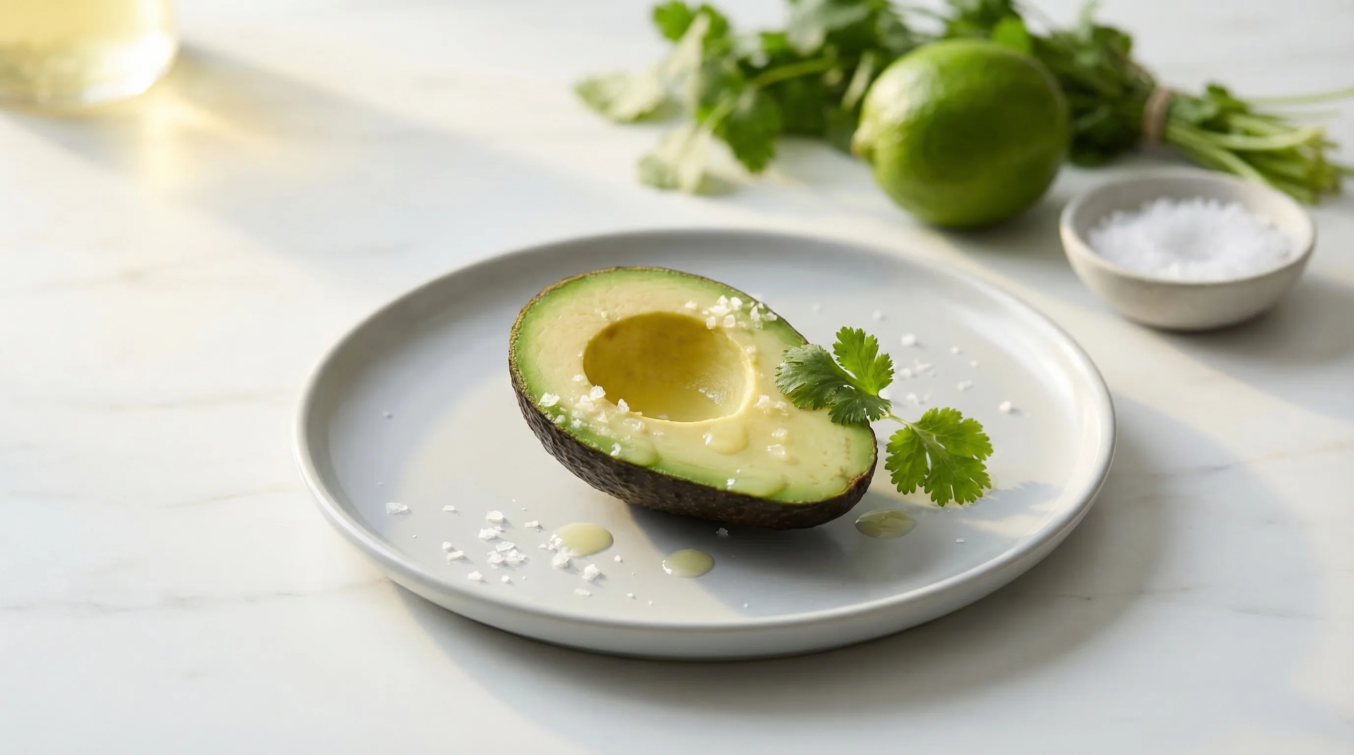 Avocado Half with Salt & Lime - Low Glycemic Recipe