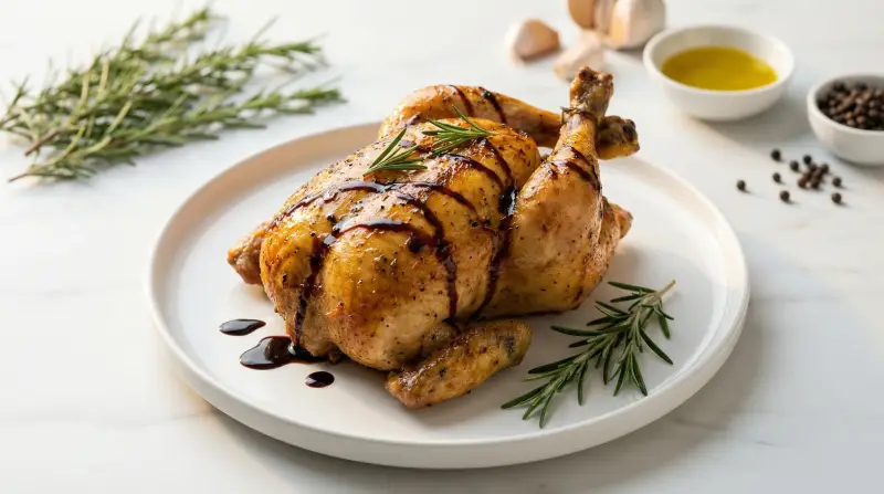 Herb-Roasted Chicken with Balsamic Reduction - Low Glycemic Recipe