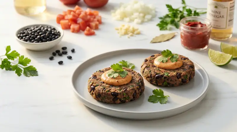 Low-Glycemic Black Bean Burgers with Smoky Chipotle Sauce - Low Glycemic Recipe