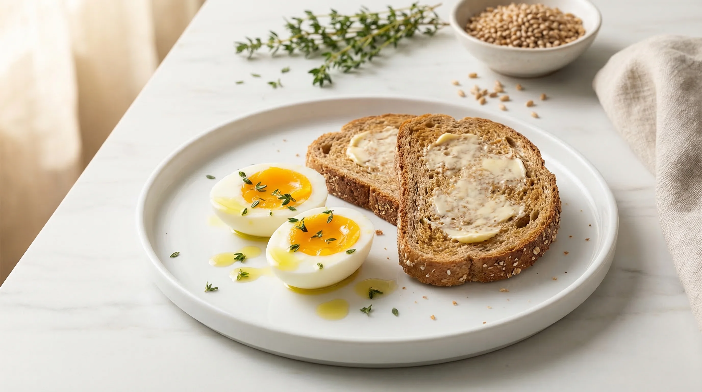 Low-Glycemic Boiled Eggs with Whole Grain Toast - Low Glycemic Recipe