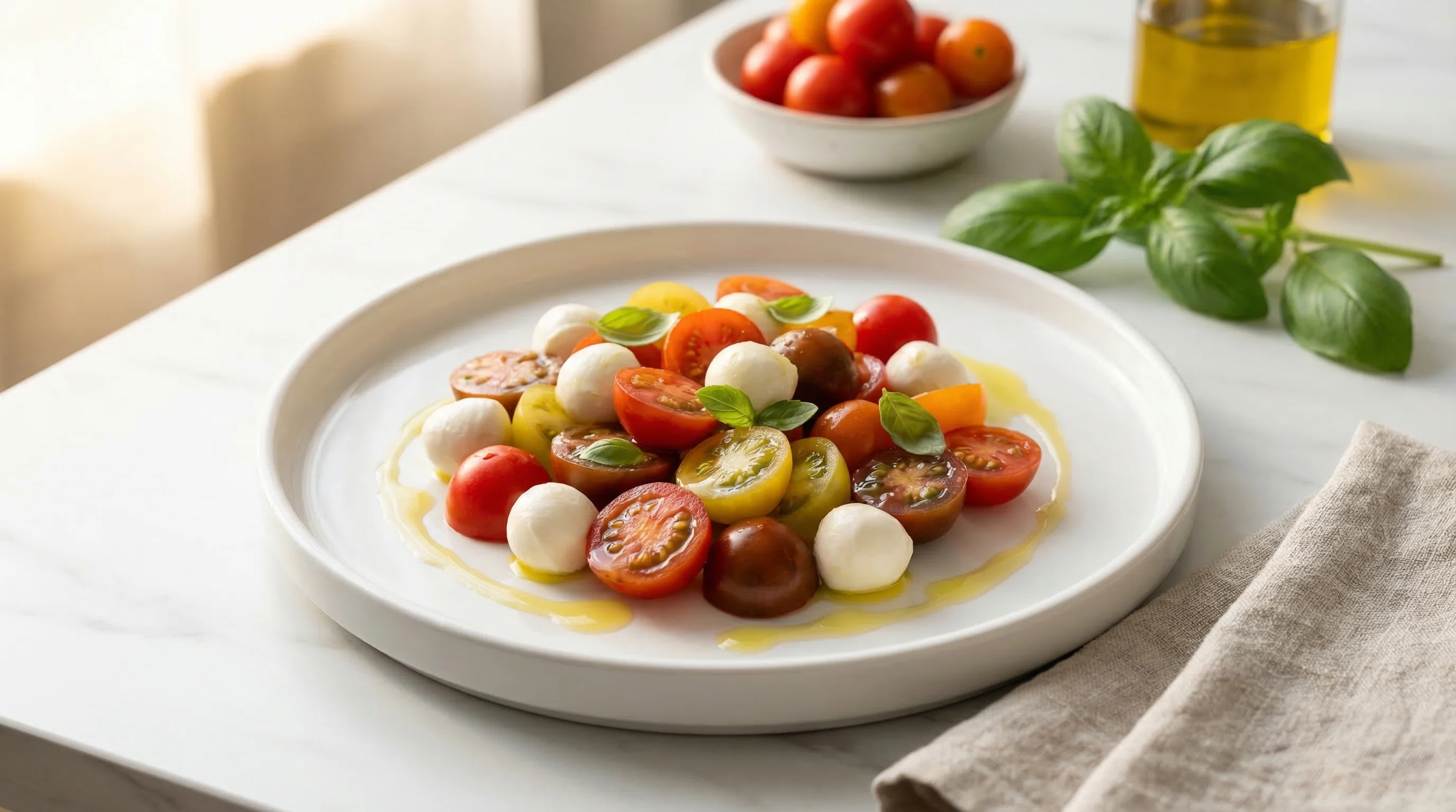 Cherry Tomatoes with Mini Mozzarella - Low Glycemic Recipe
