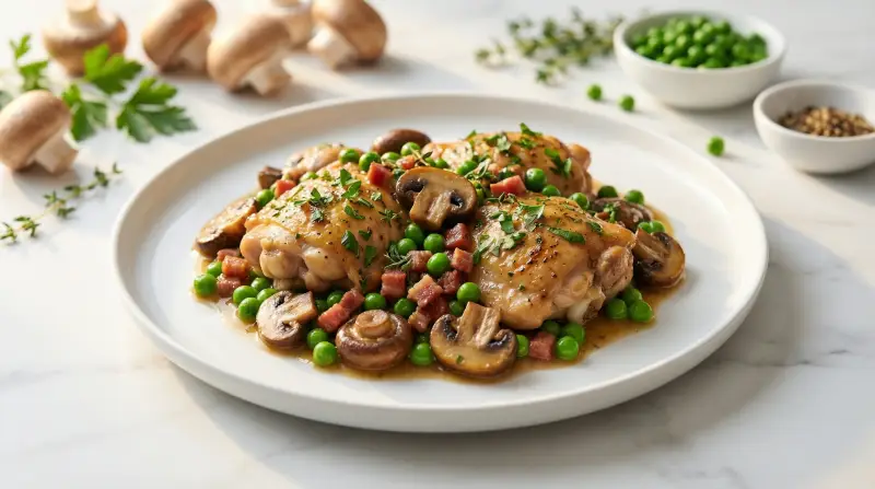 Low-Glycemic Chicken and Mushroom Skillet with Pancetta - Low Glycemic Recipe