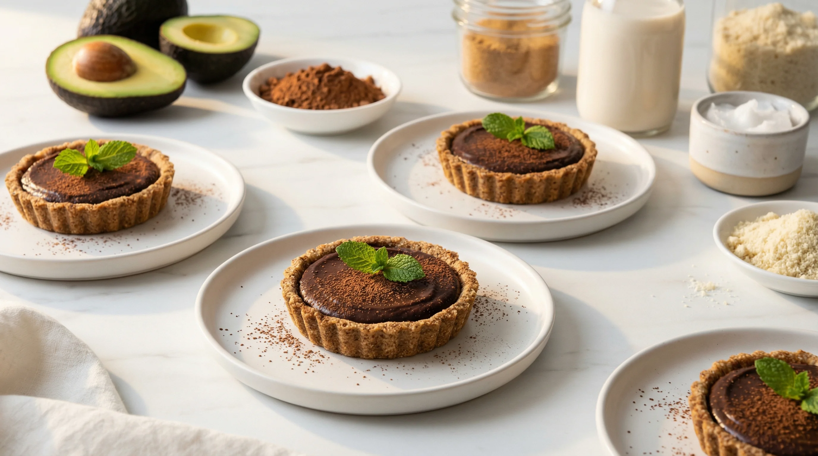 Low-Glycemic Dark Chocolate Avocado Pudding Tarts - Low Glycemic Recipe