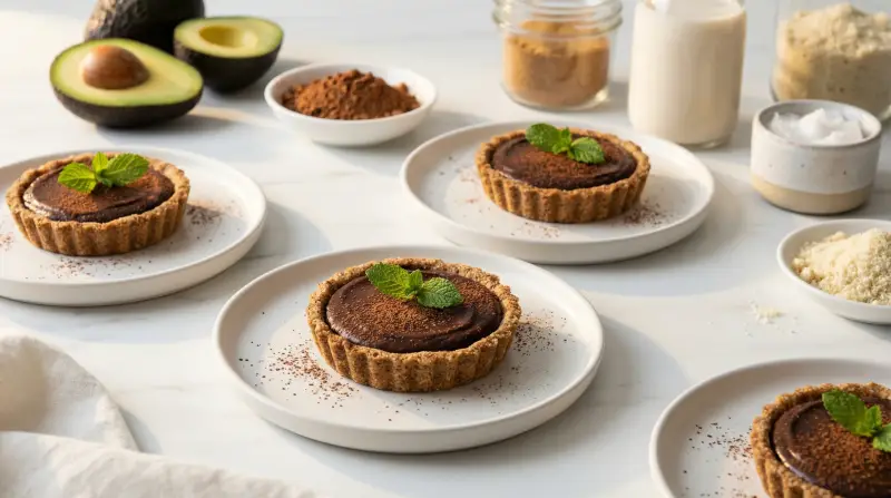 Low-Glycemic Dark Chocolate Avocado Pudding Tarts - Low Glycemic Recipe