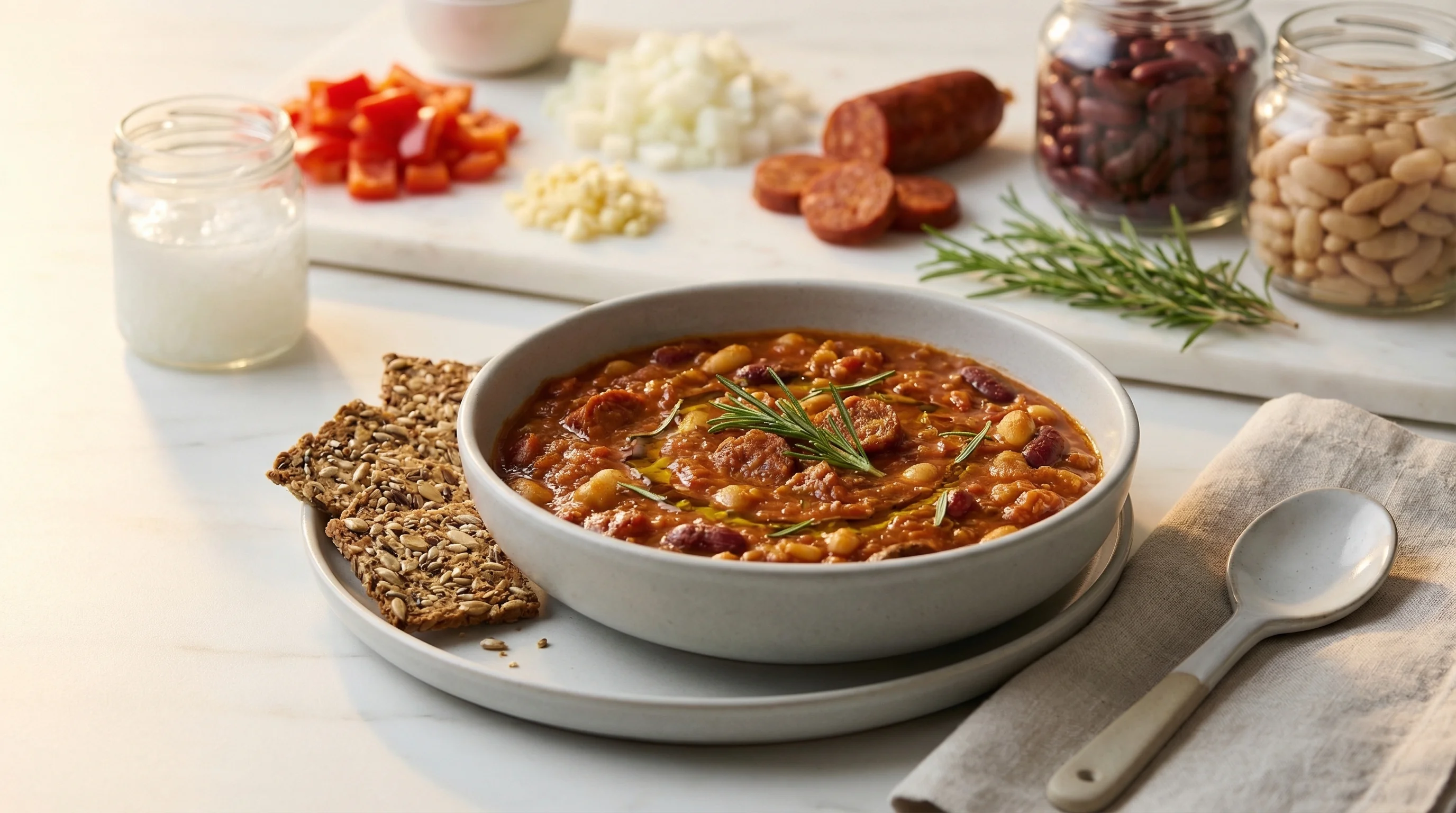 Ch orizo & Bean Stew with Sourdough - Low Glycemic Recipe