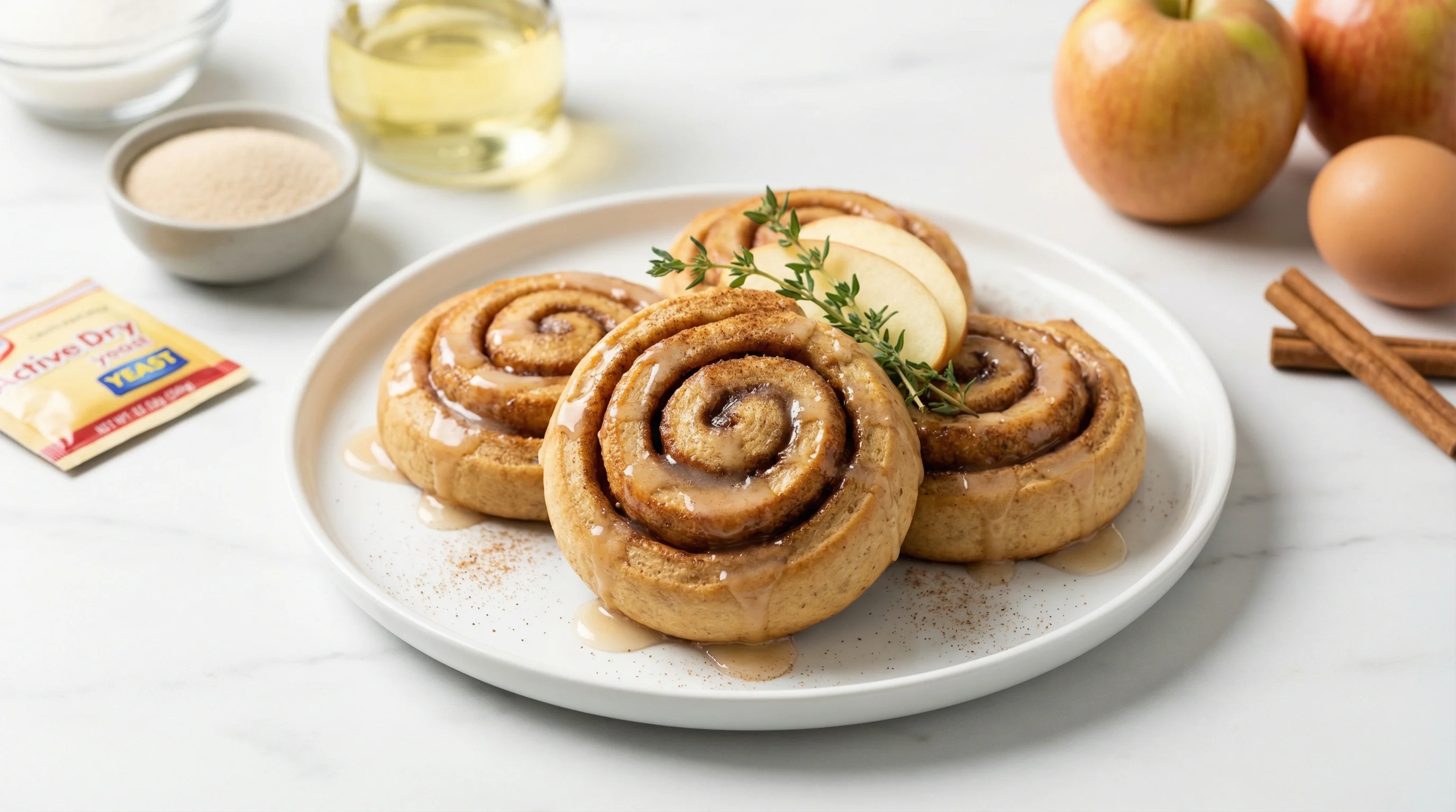 Low-Glycemic Whole Grain Cinnamon Rolls with Apple Glaze - Low Glycemic Recipe