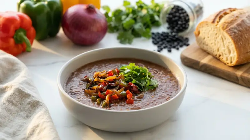 Slow Cooker Black Bean Soup with Low-GI Optimization - Low Glycemic Recipe