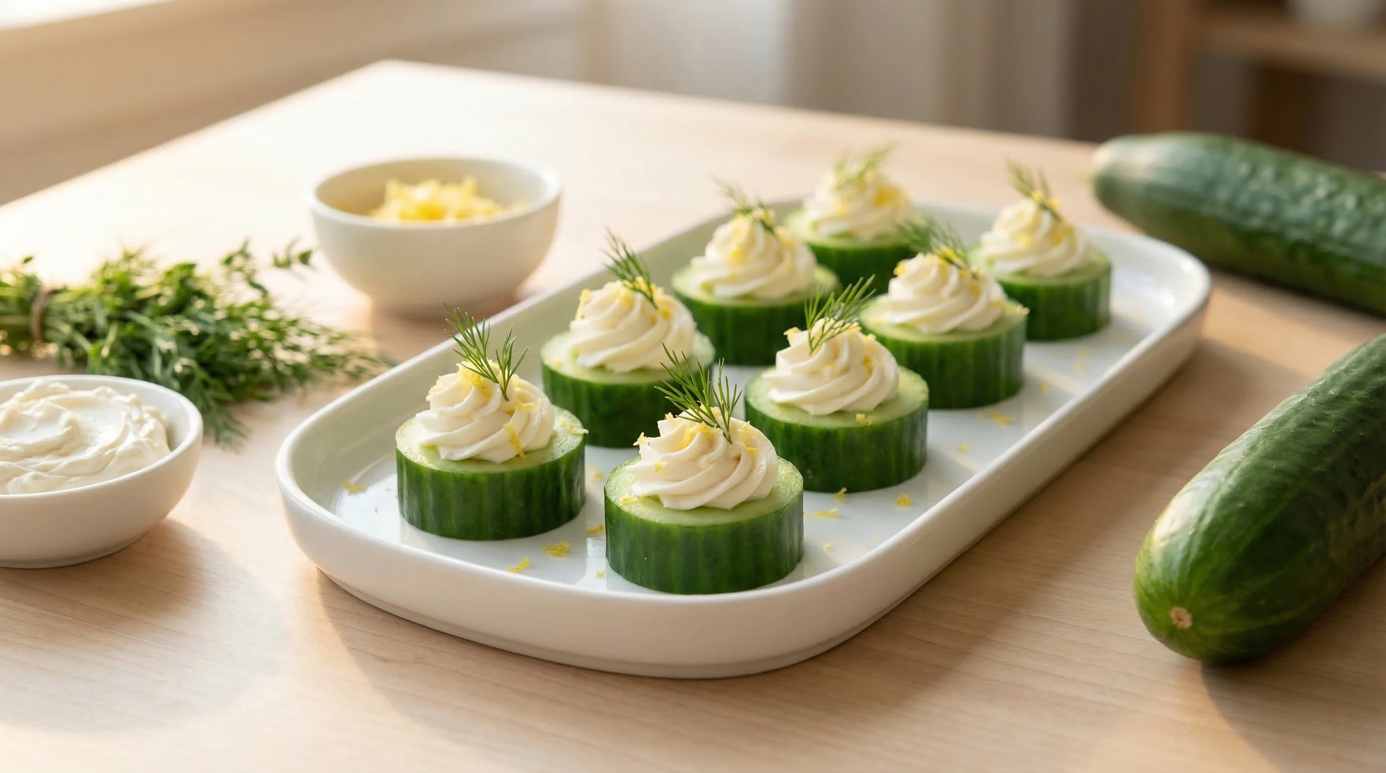 Low-Glycemic Cucumber Bites with Cream Cheese - Low Glycemic Recipe