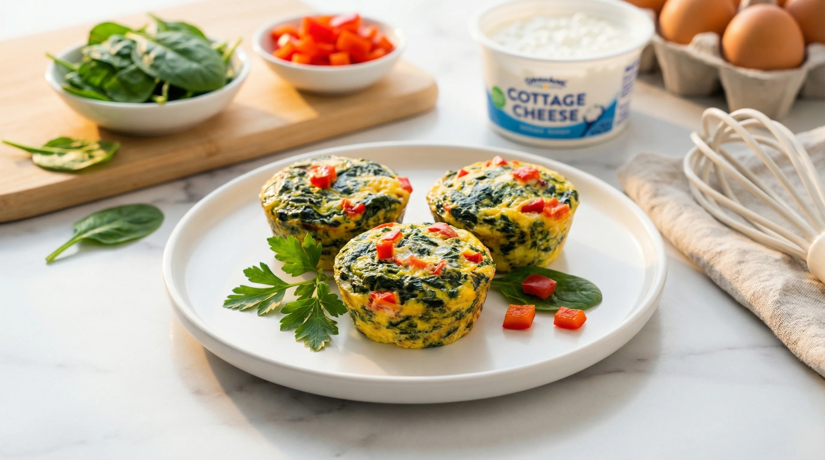 Low-Glycemic Spinach and Cottage Cheese Egg Muffins - Low Glycemic Recipe