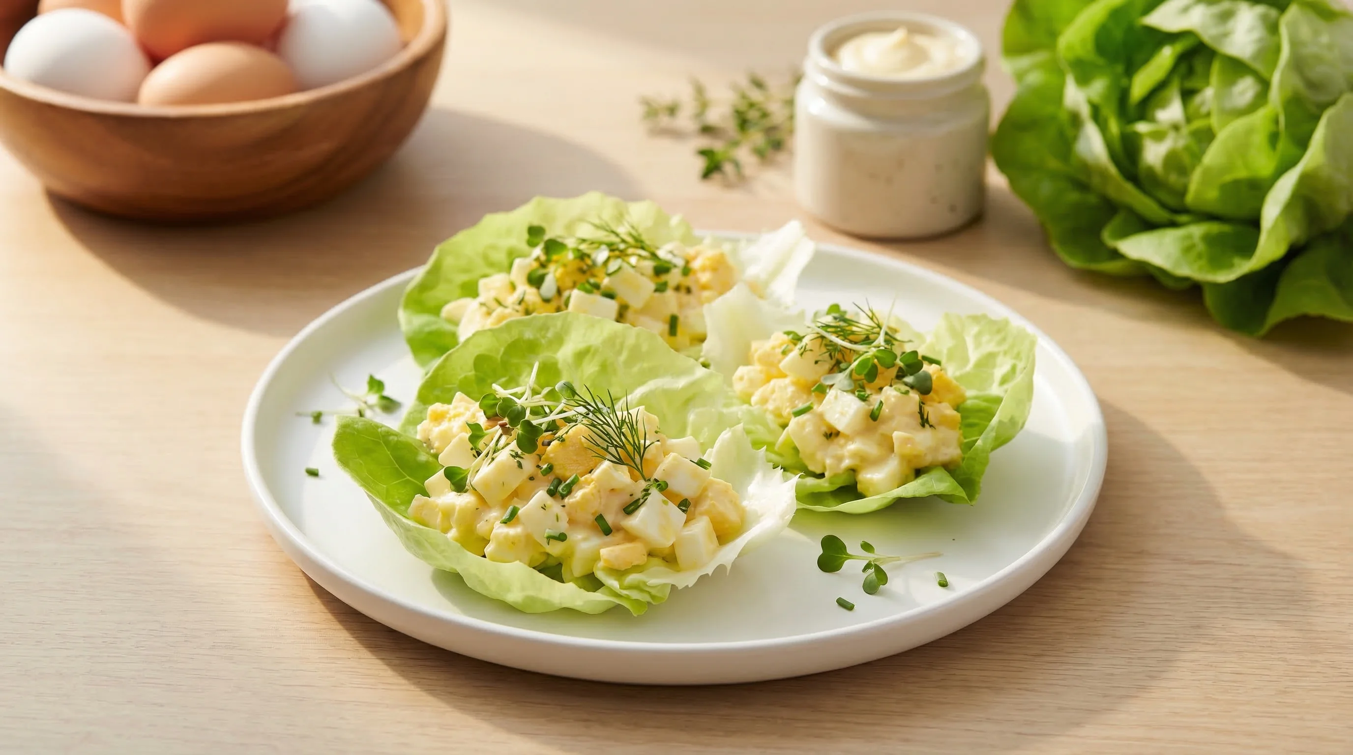 Low-Glycemic Egg Salad Lettuce Wraps - Low Glycemic Recipe