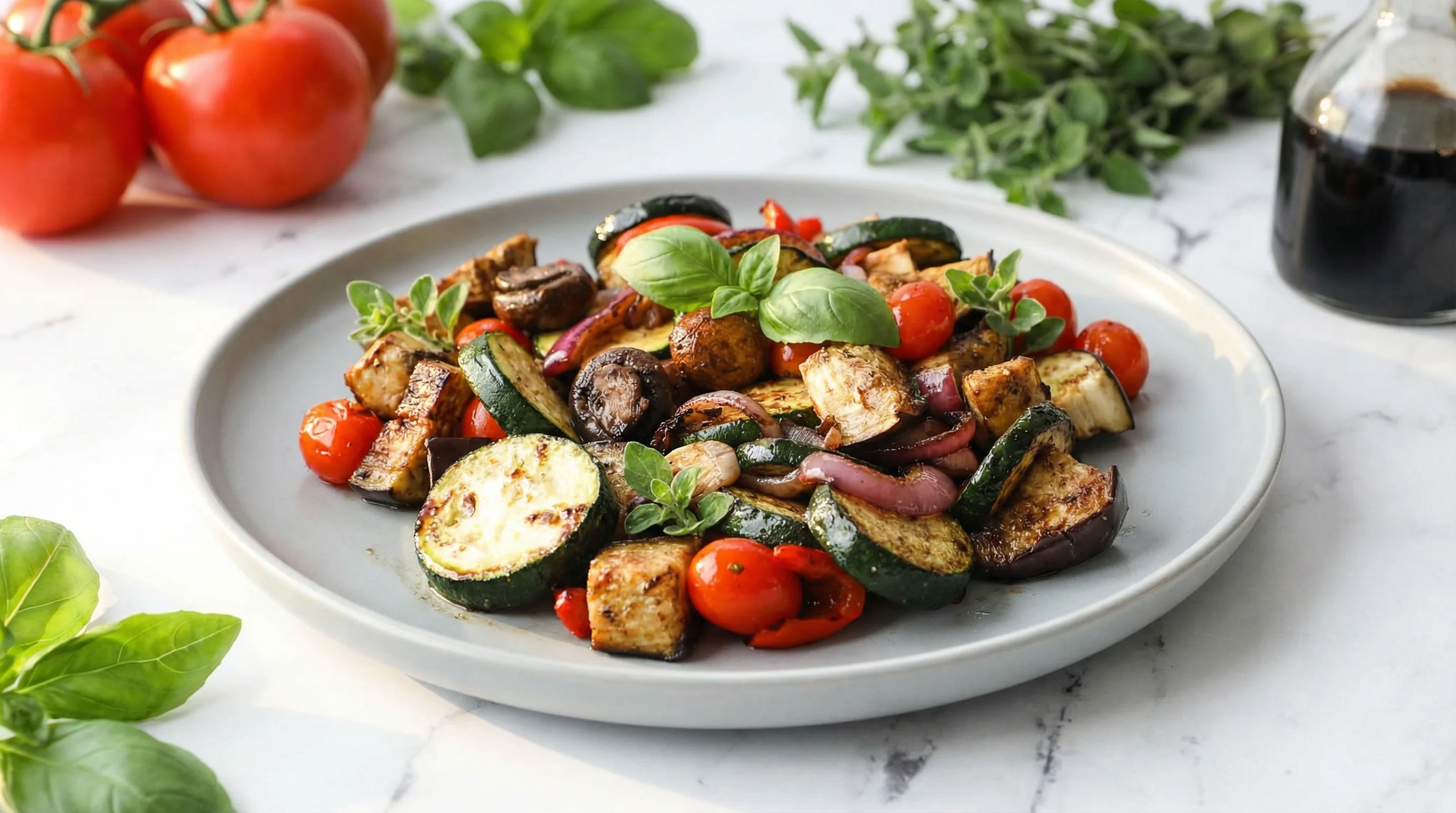 Balsamic Grilled Vegetable Medley with Herb Marinade - Low Glycemic Recipe