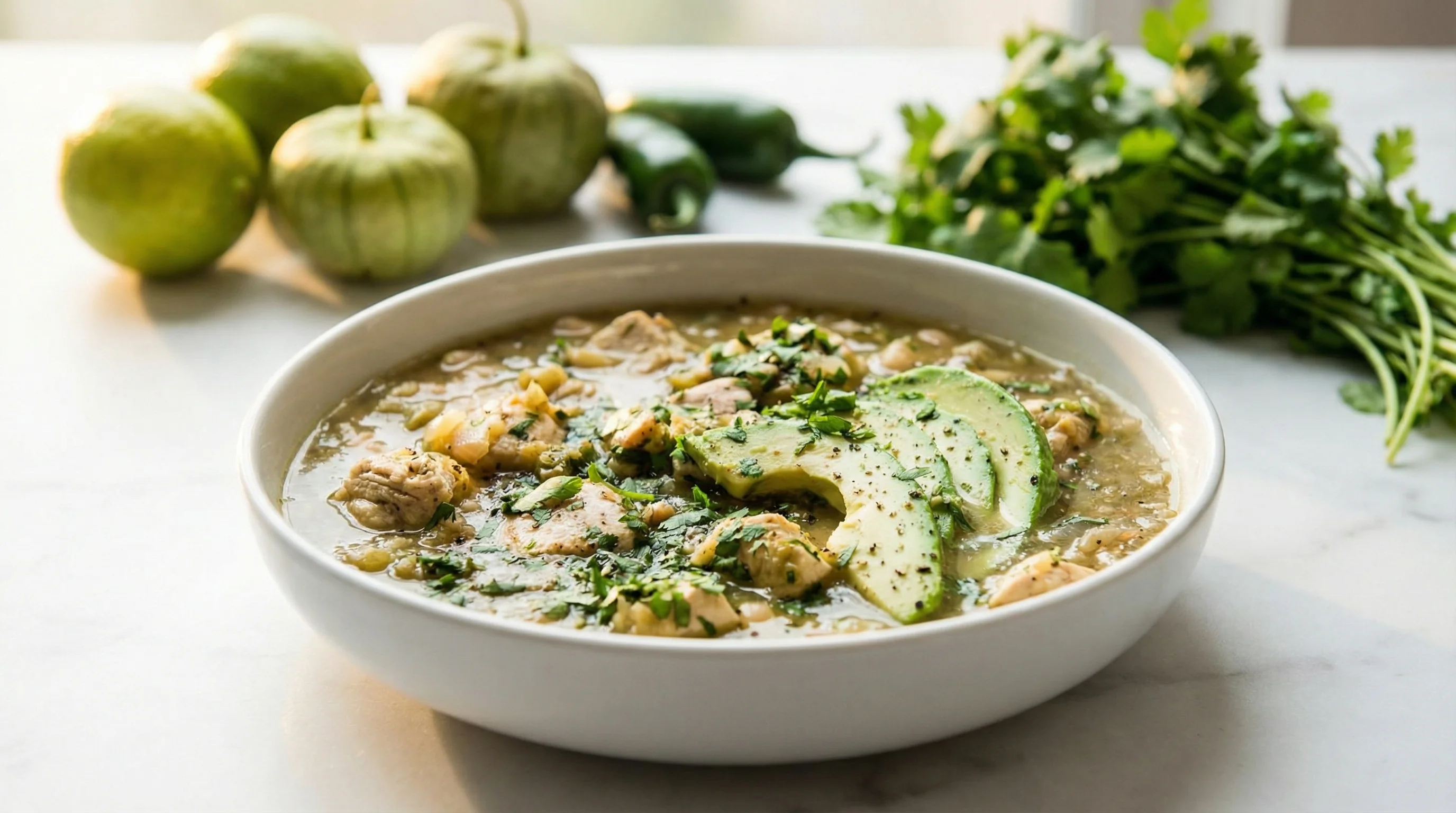 Low-Glycemic Green Chicken Chili with White Beans - Low Glycemic Recipe