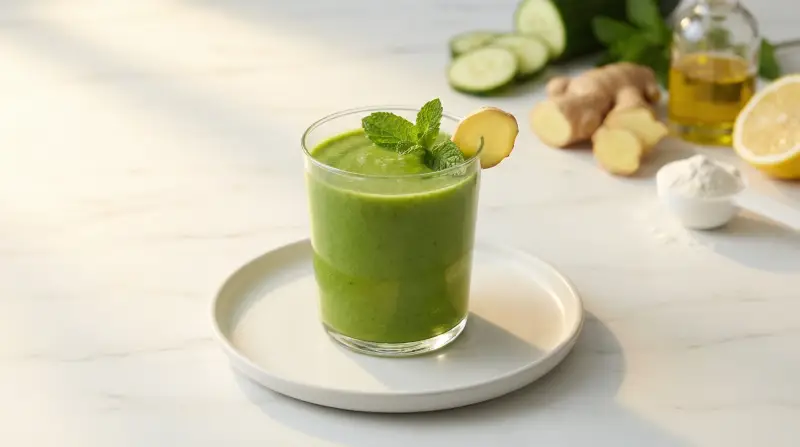 Green Ginger Fab 4 Smoothie - Low Glycemic Recipe