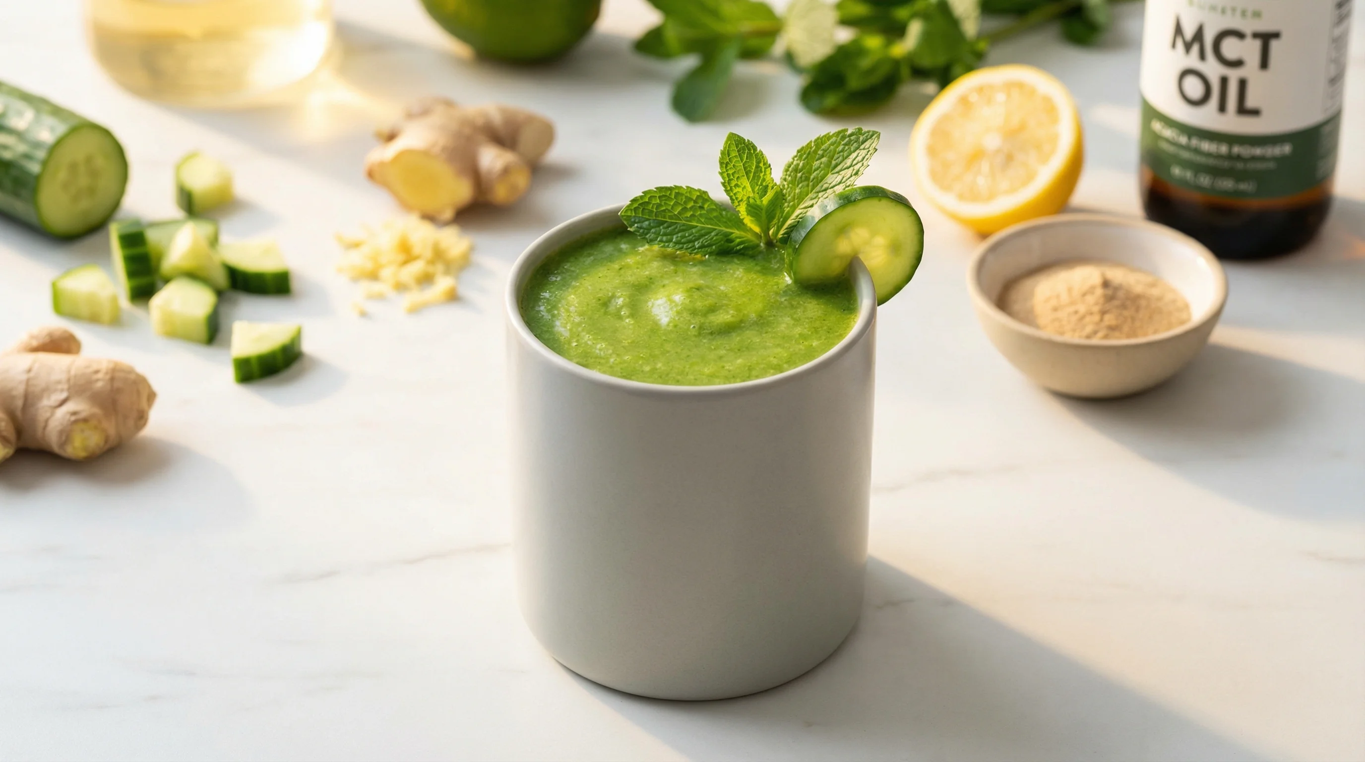 Green Ginger Fab 4 Smoothie - Low Glycemic Recipe