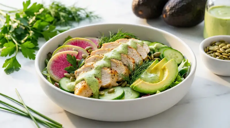 Low-Glycemic Green Goddess Power Salad - Low Glycemic Recipe