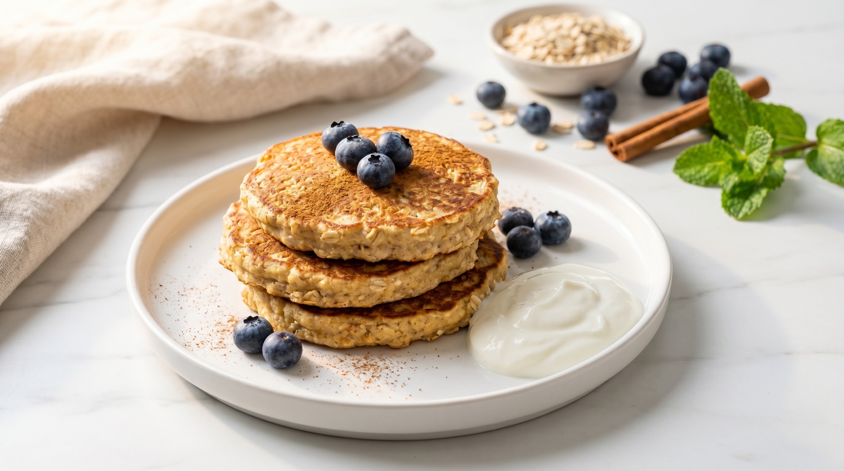 High-Protein Cottage Cheese Pancakes with Cinnamon - Low Glycemic Recipe