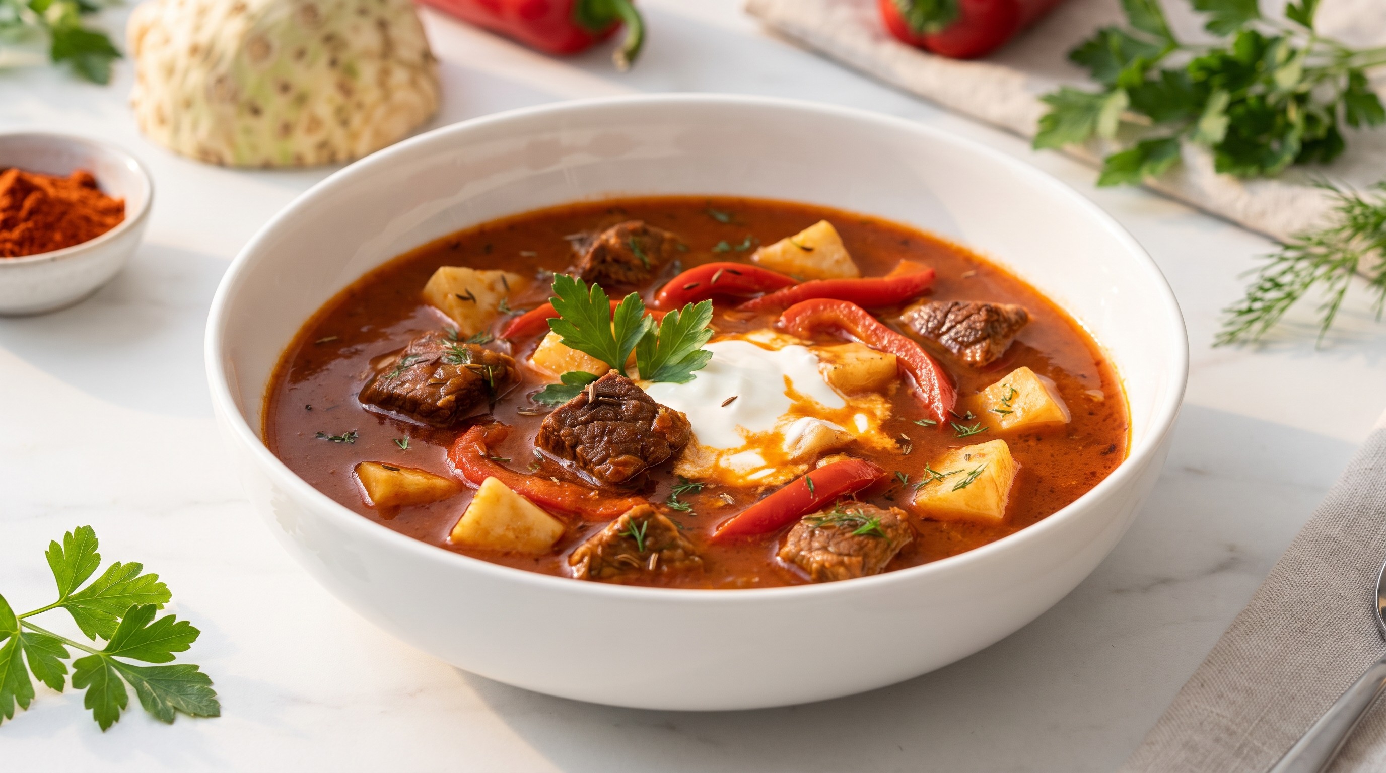 Low-GI Beef Gulyás with Celeriac - Low Glycemic Recipe
