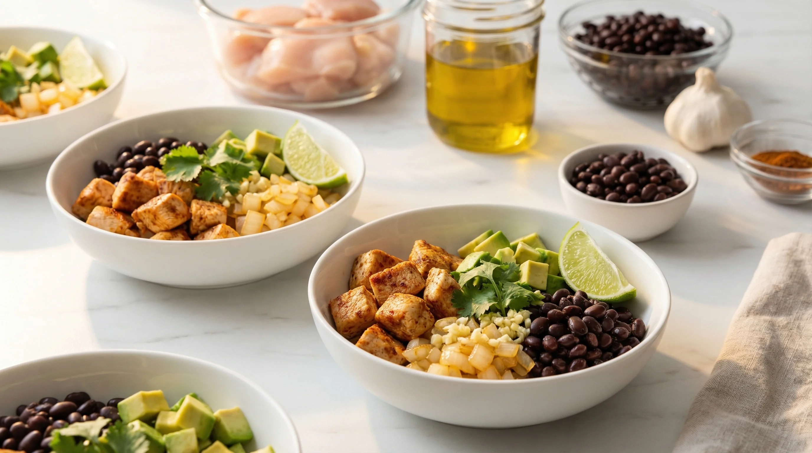 Low-Glycemic Chicken Burrito Bowl Meal Prep - Low Glycemic Recipe