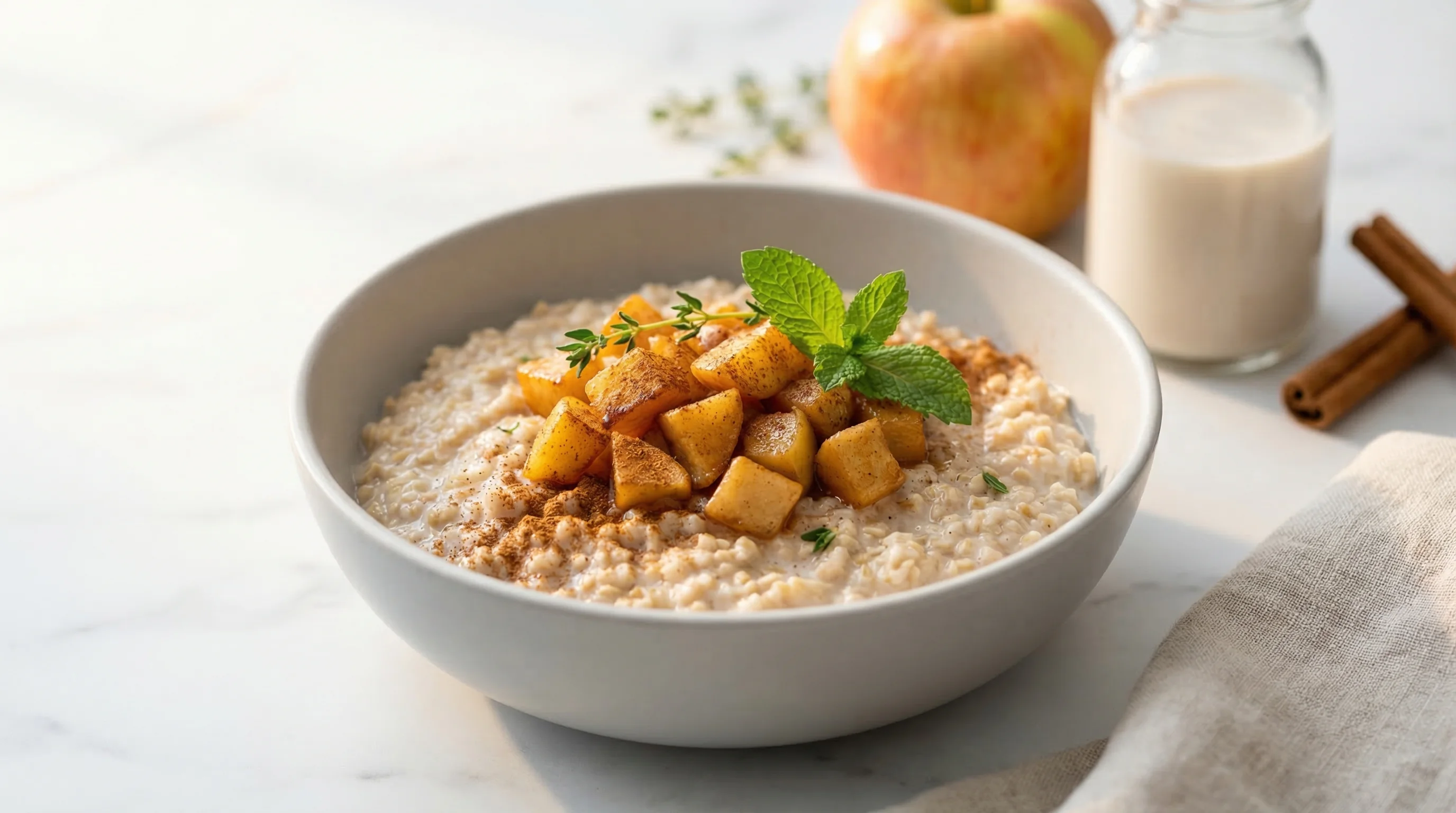 Low-Glycemic Oatmeal with Apple & Cinnamon - Low Glycemic Recipe