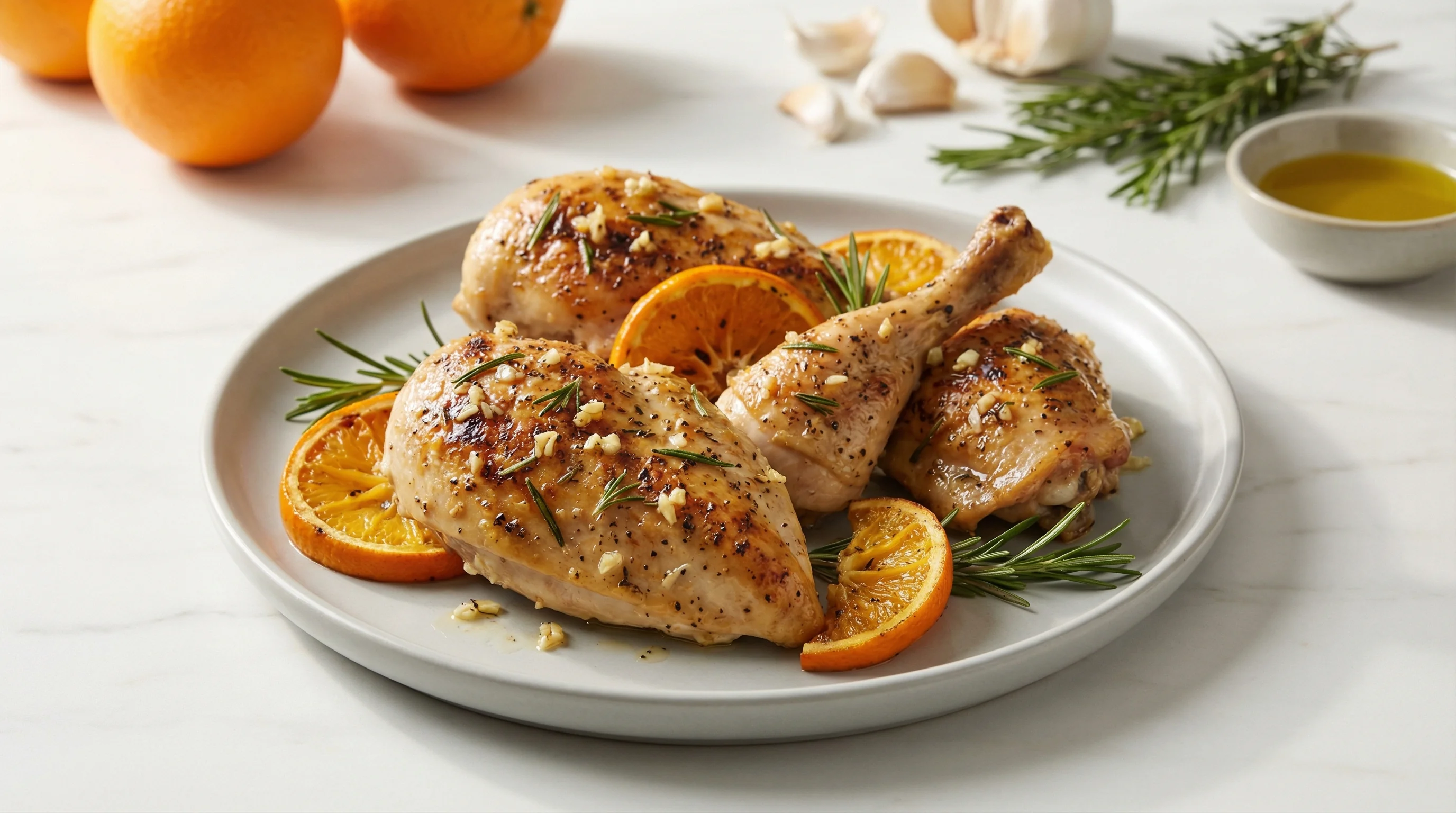 Citrus-Herb Roasted Chicken with Rosemary and Orange - Low Glycemic Recipe