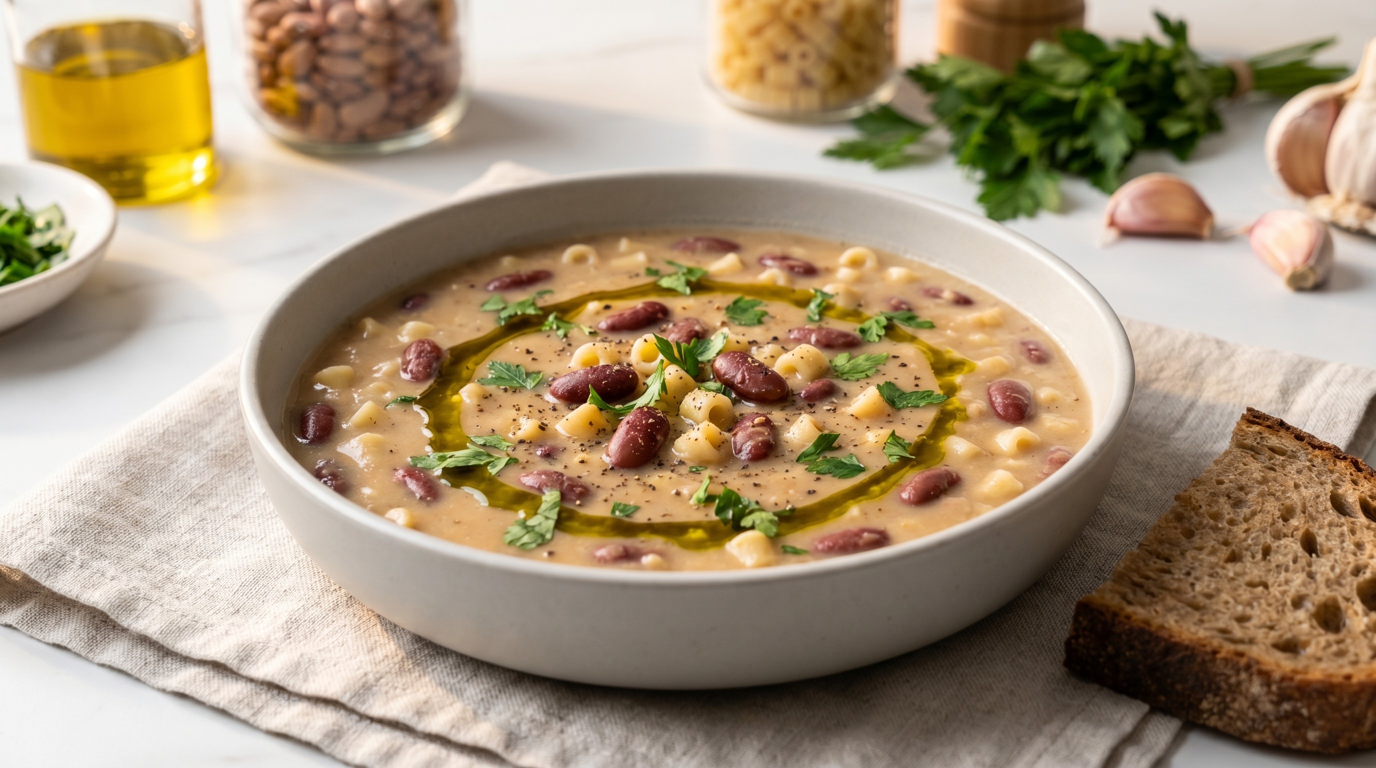 Pasta e Fagioli — Klassisk italiensk bønnesuppe - Lavglykemisk oppskrift