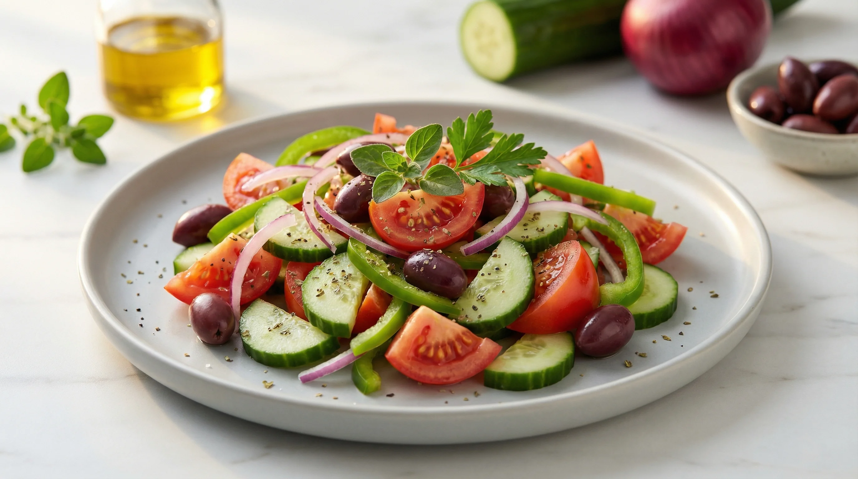 Mediterranean Low-Glycemic Greek Salad - Low Glycemic Recipe
