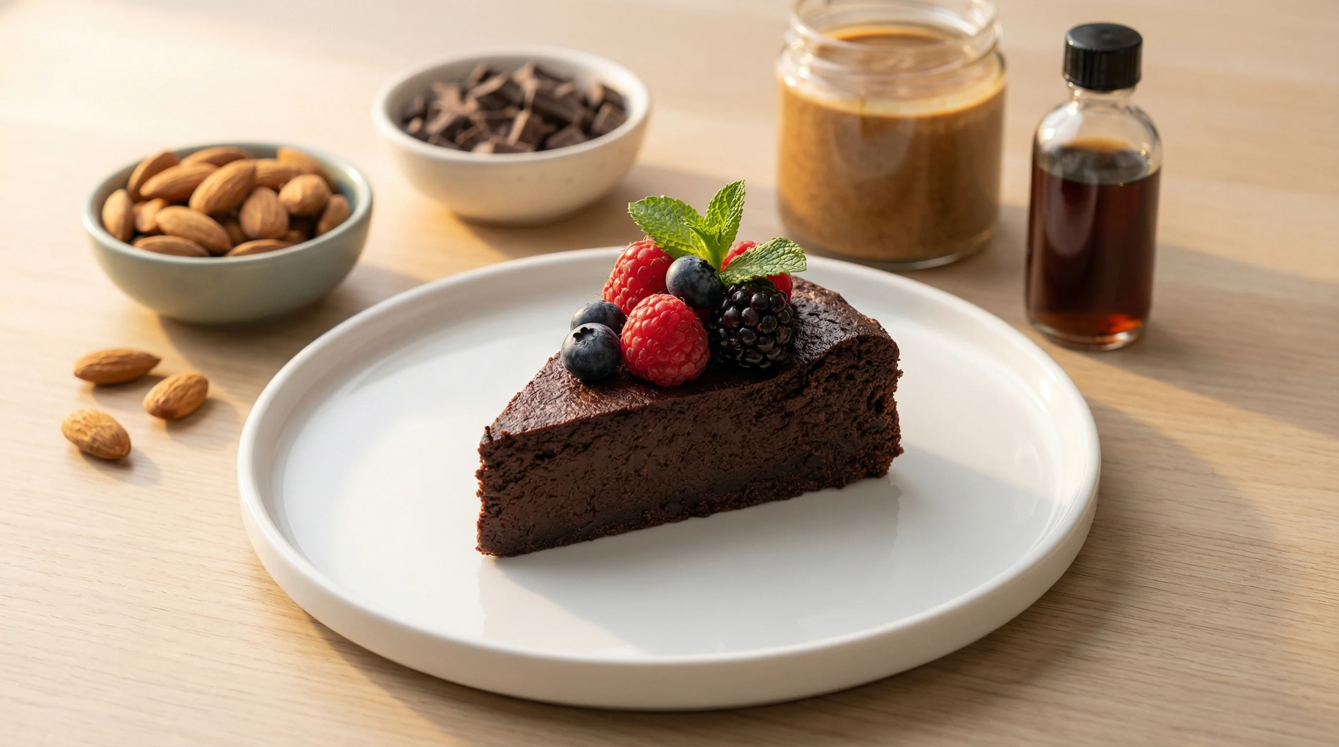 Dark Chocolate Hazelnut Flourless Cake - Low Glycemic Recipe