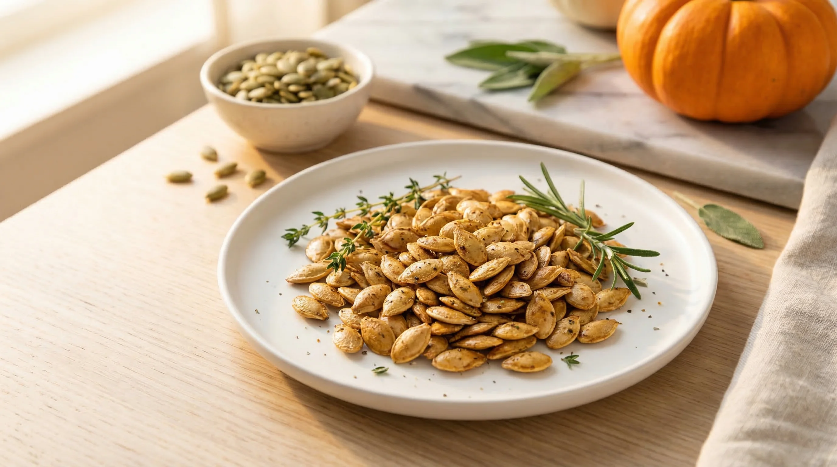 Roasted Pumpkin Seeds - Low Glycemic Recipe