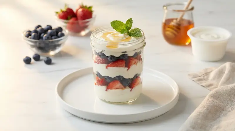 Low-Glycemic Berry Parfait with Cream Cheese Mousse - Low Glycemic Recipe