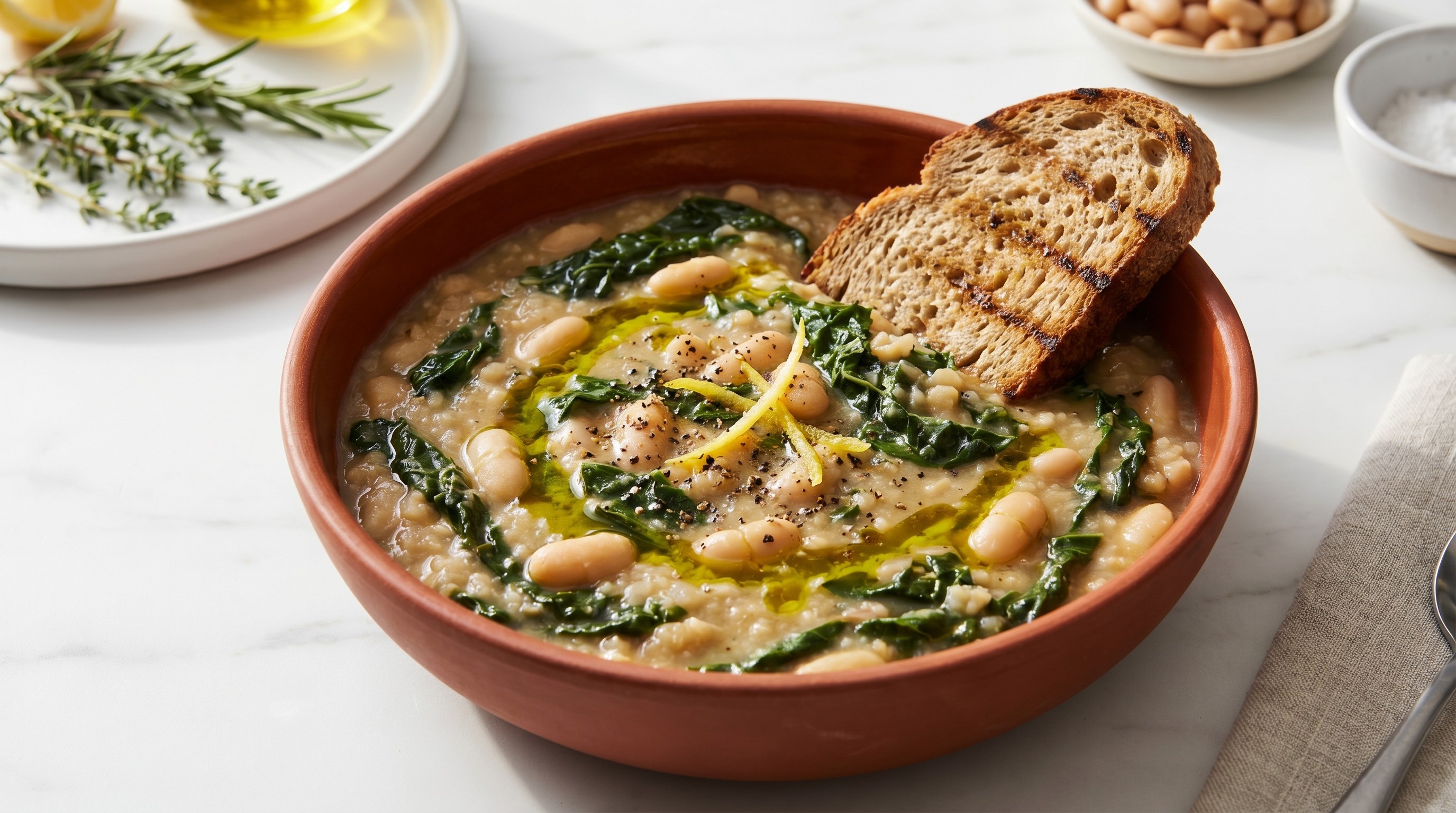Ribollita (Tuscan White Bean and Kale Soup) - Low Glycemic Recipe