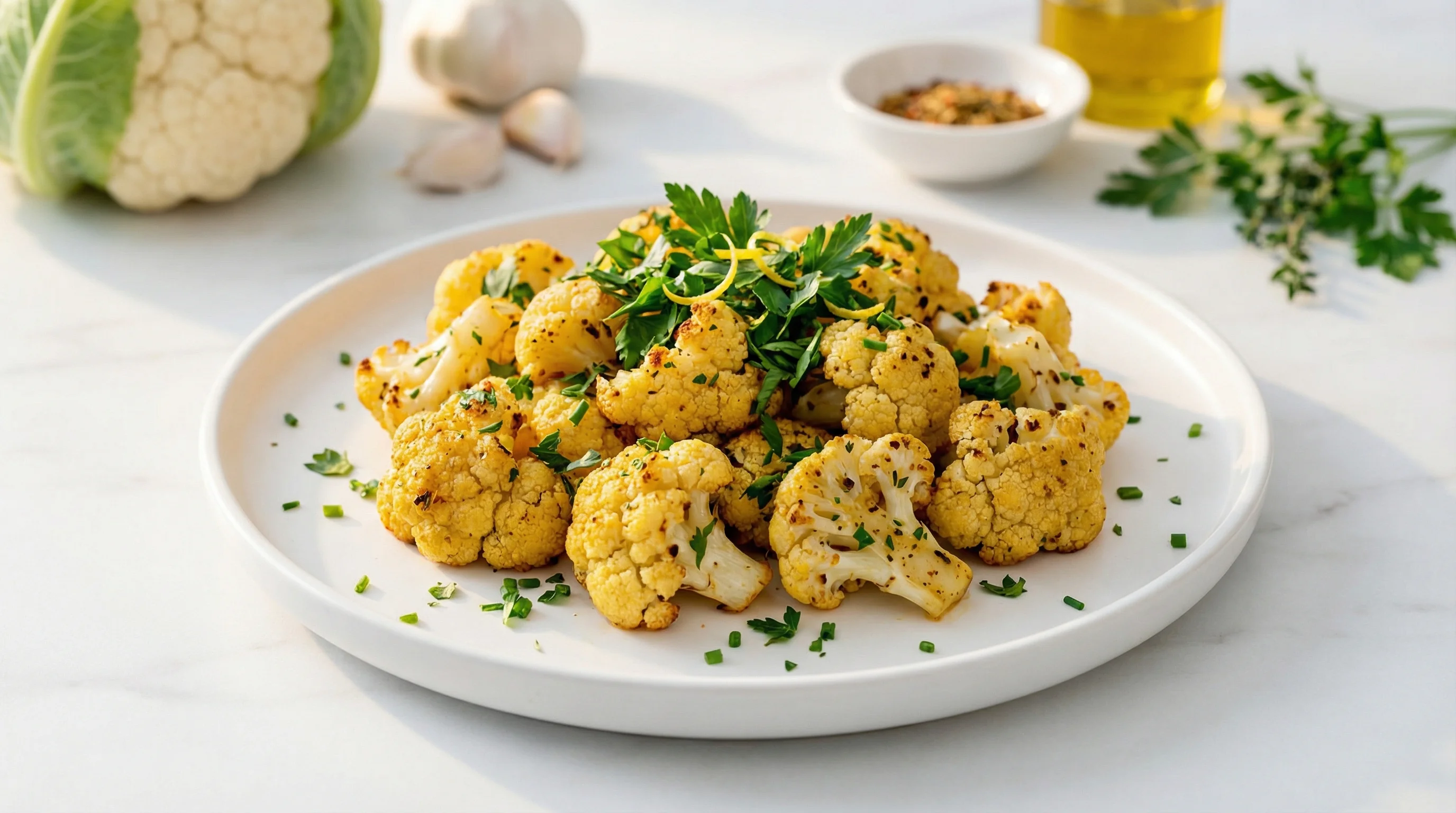 Golden Roasted Cauliflower with Mediterranean Spice Variations - Low Glycemic Recipe