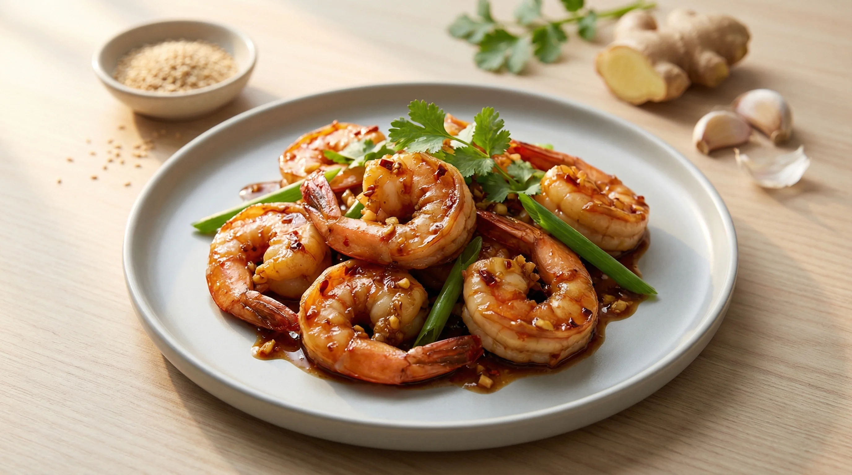 Low-Glycemic Sesame Ginger Shrimp - Low Glycemic Recipe