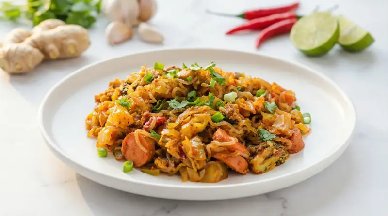 Low-Carb Shirataki Noodle Stir-Fry with Chicken and Vegetables - Low Glycemic Recipe