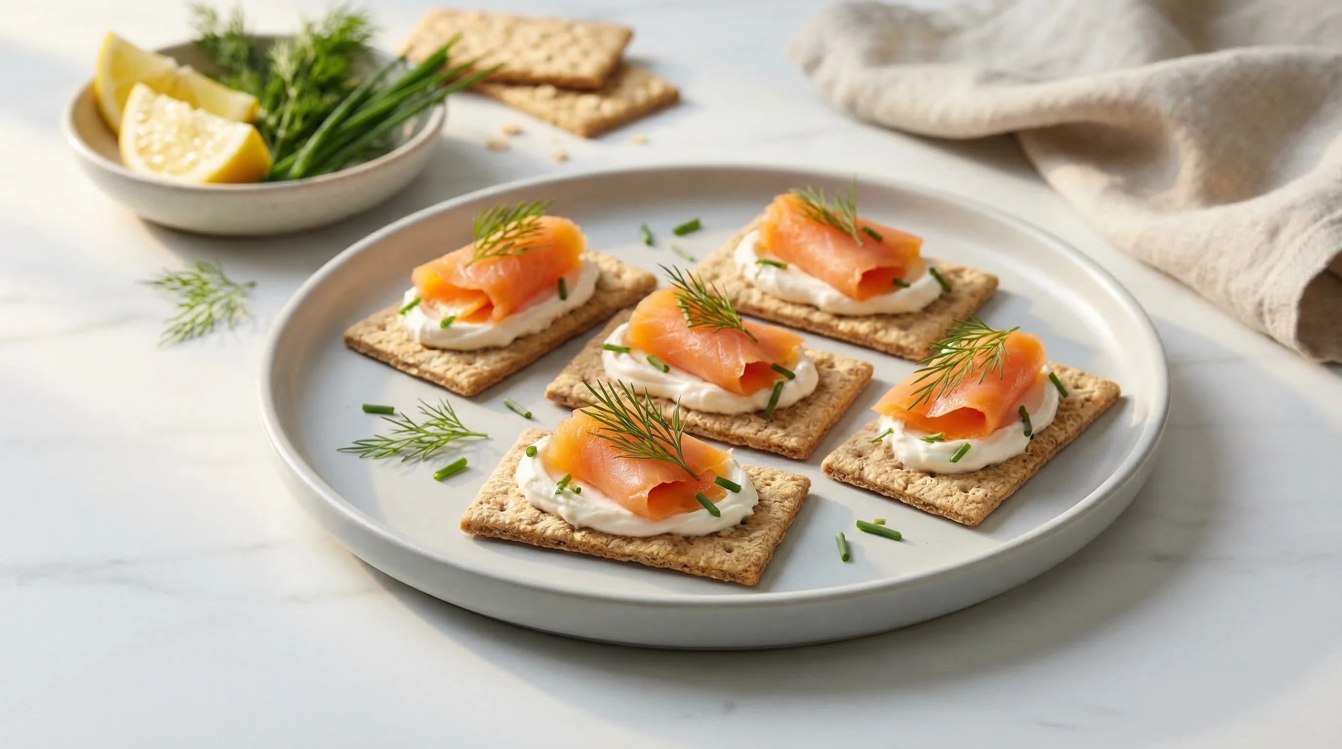 Low-Glycemic Smoked Salmon Crackers - Low Glycemic Recipe