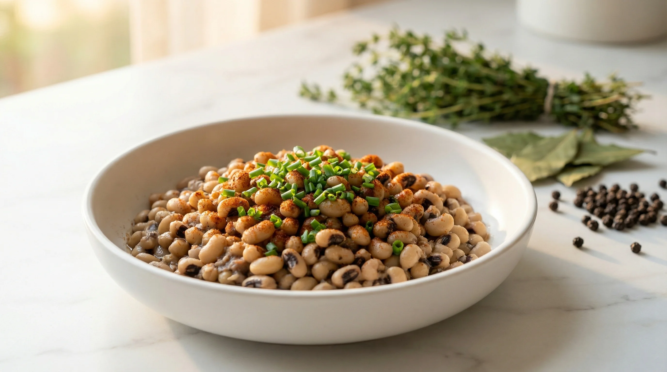 Slow-Baked Southern Black-Eyed Peas with Smoky Herbs - Low Glycemic Recipe