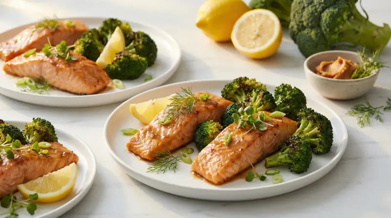 Low-GI Miso-Glazed Salmon with Roasted Broccoli - Low Glycemic Recipe