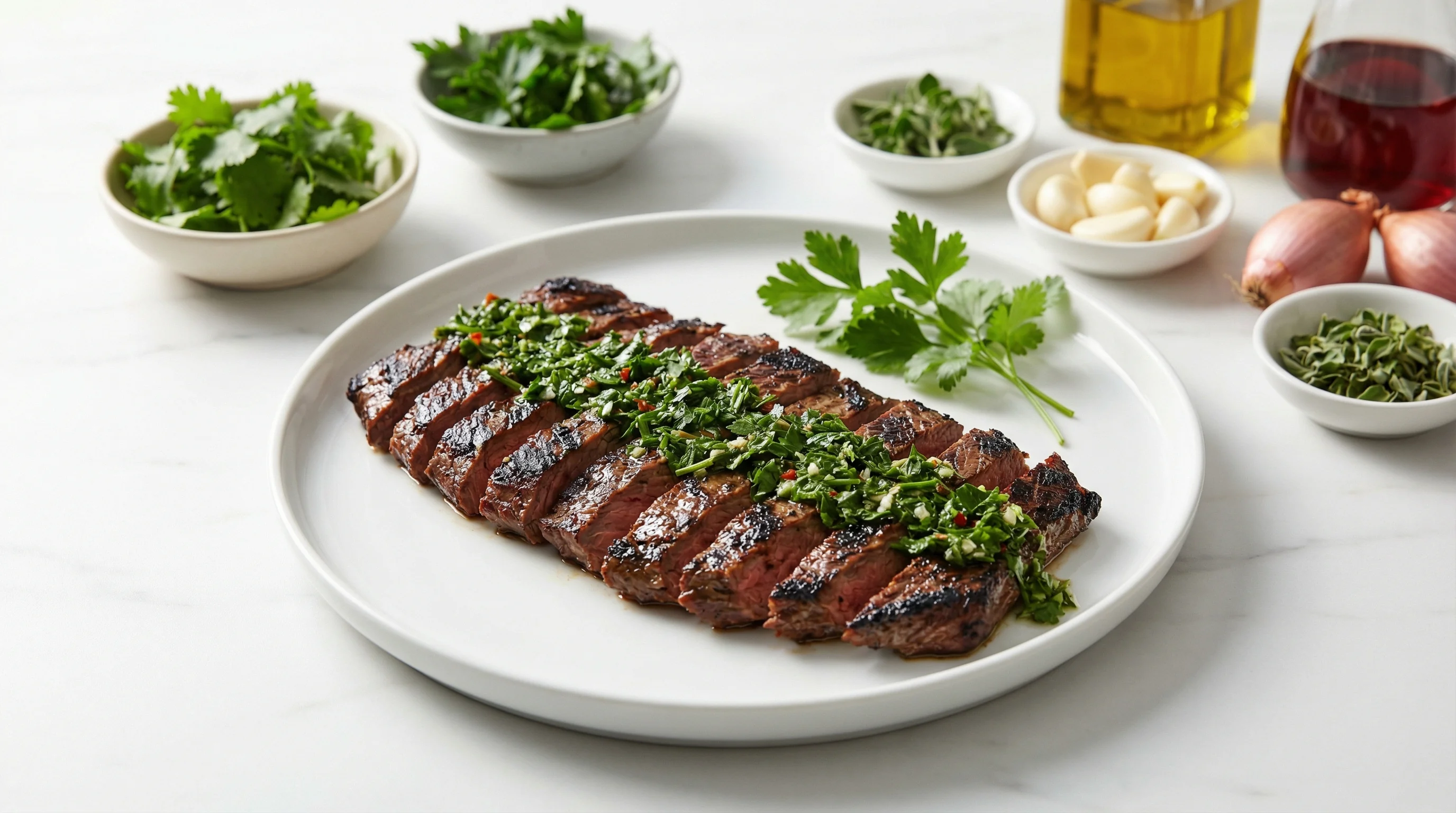 Argentine Grilled Steak with Fresh Herb Chimichurri - Low Glycemic Recipe
