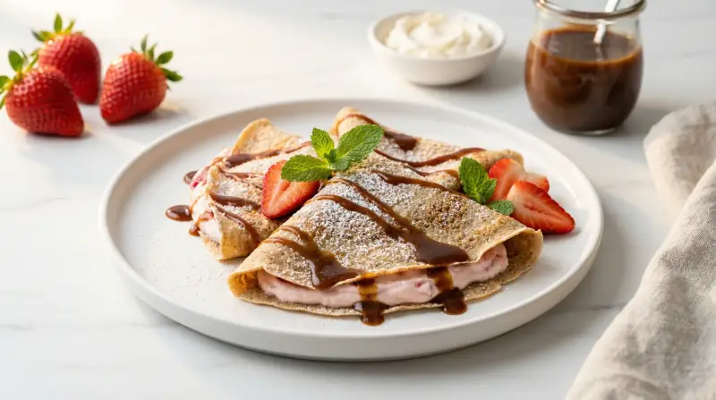 Blood Sugar-Friendly Strawberry Cream Cheese Crepes - Low Glycemic Recipe