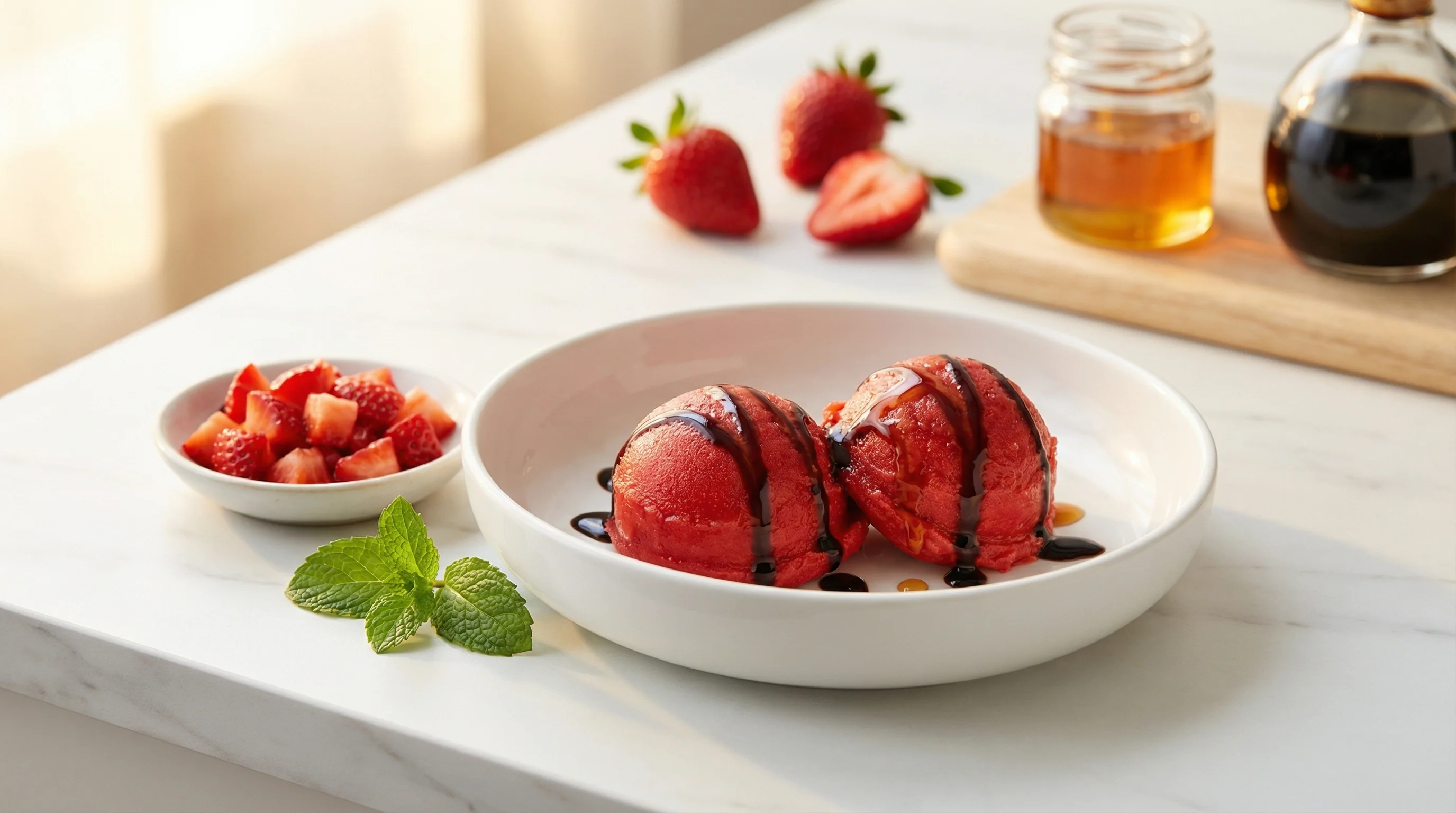 Low-Glycemic Strawberry Balsamic Sorbet - Low Glycemic Recipe