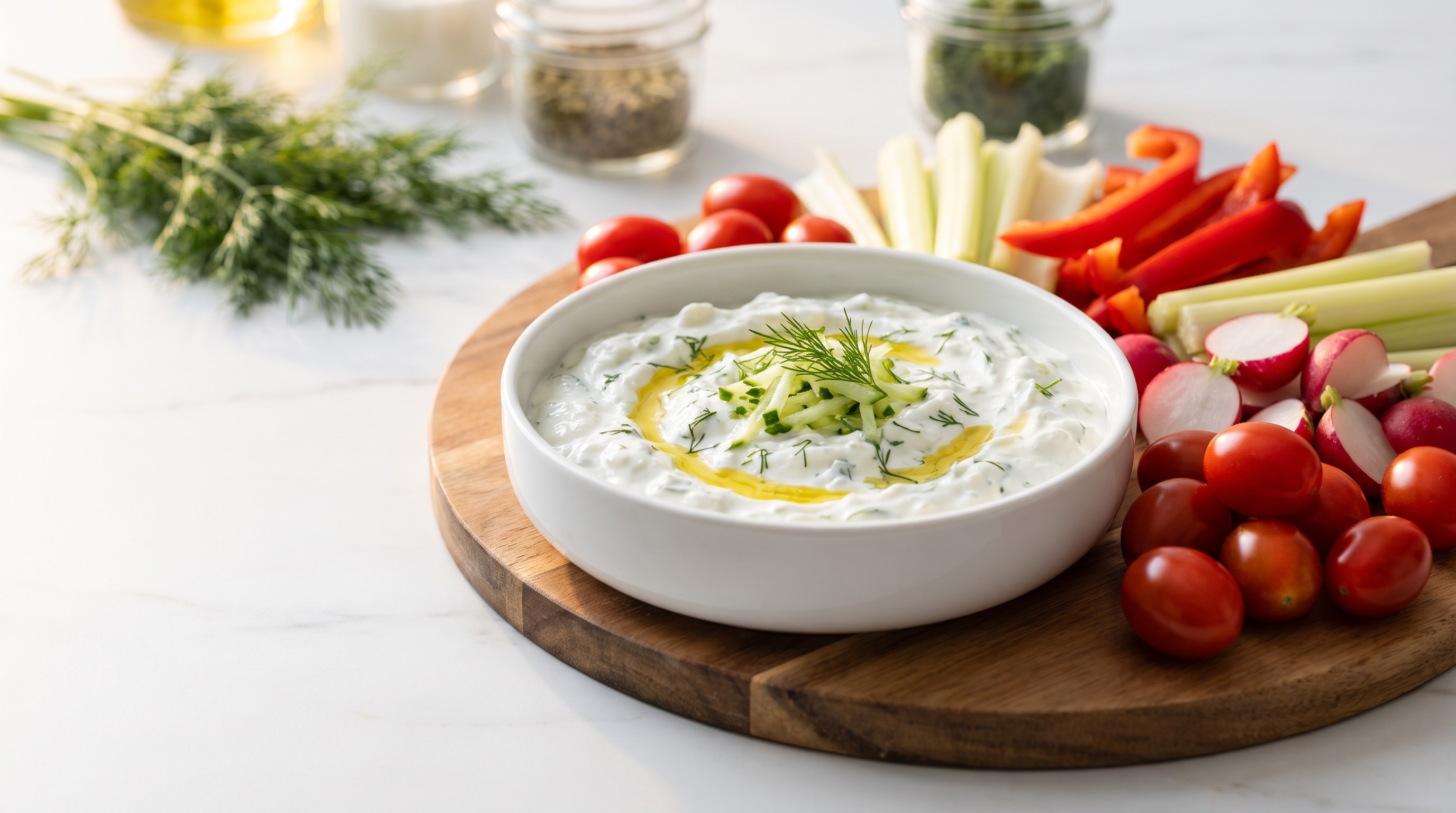 Tzatziki se zeleninovými tyčinkami - Nízkoglykemický recept