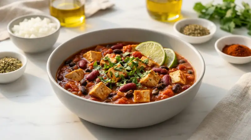 Blood Sugar-Friendly Tofu and Bean Chili - Low Glycemic Recipe
