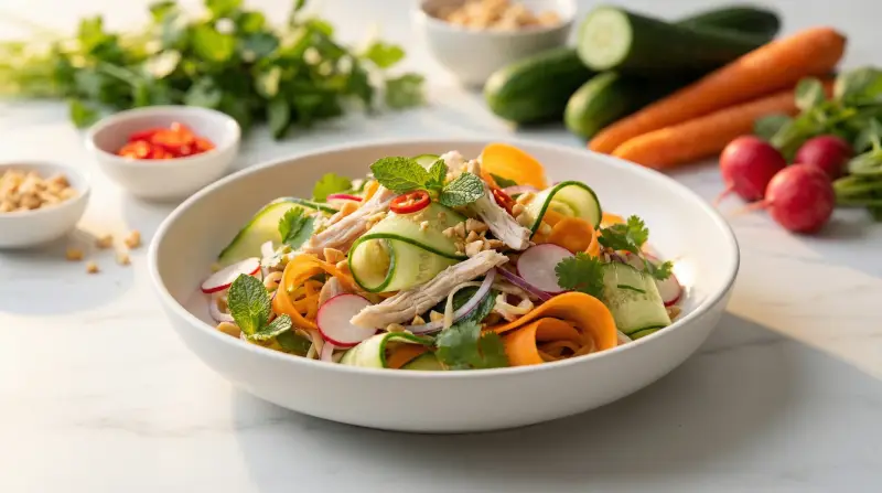 Low-Glycemic Vietnamese Chicken & Vegetable Noodle Bowl - Low Glycemic Recipe