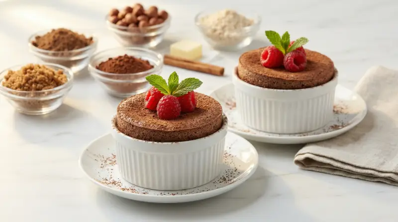 Low-Glycemic Dark Chocolate Soufflés with Fresh Raspberries - Low Glycemic Recipe