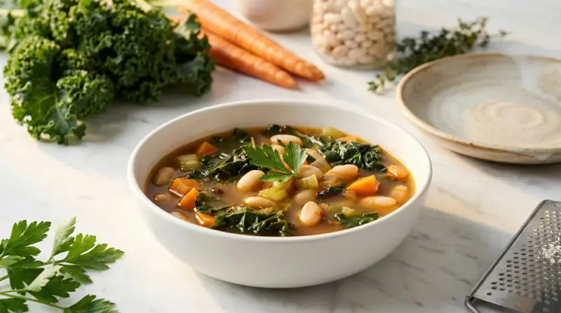 Hearty White Bean and Vegetable Soup - Low Glycemic Recipe